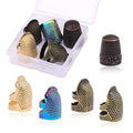Yizzvb 5 Pcs Sewing Thimbles Kit Metal Finger Protector Quilting Ring