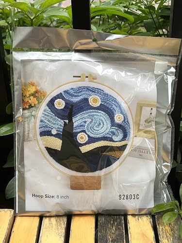 Meoe&heome Punch Needle Kit for Beginners, DIY Embroidery Set with 20+ Patterns(Starry Sky) - color: Starry Sky