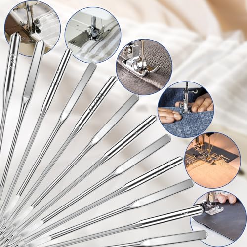60 PCS Size 110/18 Heavy Duty Sewing Machine Needles, Universal Leather&Jeans Sewing Machine Needles, Heavy Fabric Needles Suitable for Singer, Brother, Janome Home Sewing Machine - size: 110/18
