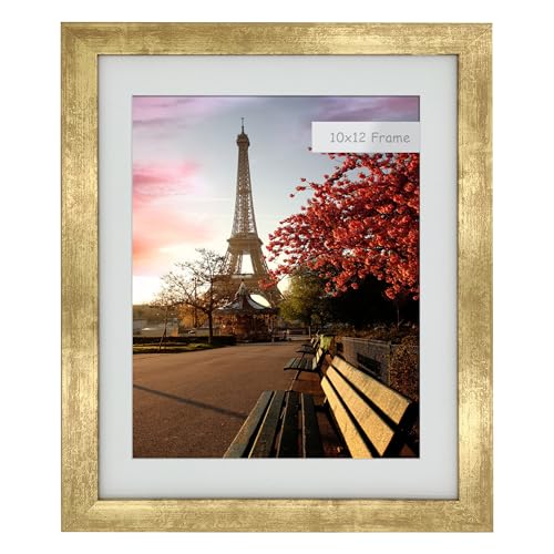 10x12 Photo Frame Gallery Picture frame with 8x10 mat,Freestanding and Wall Mountable,Gold - color: Gold, size: 10x12