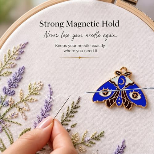 HENYANMHXH Needle Minder Magnetic Needle Keeper for Cross Stitch - color: Butterflies