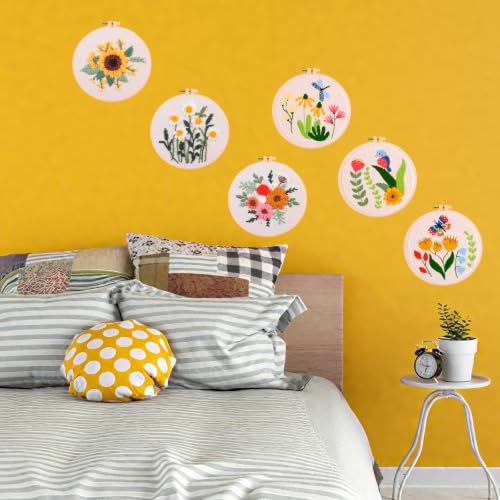Punch Needle Kit for Adults Beginners - 3 Sets DIY Embroidery Starter Kit - color: 10-flowers A4
