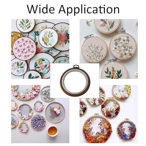 PDETVEO 4PCS 81mm/3.2Inch Round Embroidery Hoops, Mini Display Frame Circle Cross Stitch Ring Set, Imitated Wood Craft Hoops for DIY Ornaments, Sewing Projects - style: 81mm/3.2Inch