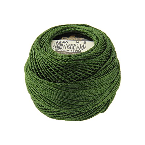 DMC Pearl Cotton Balls, Size 8, Dark Hunter Green - color: Dark Hunter Green, style: 8 Thread Count