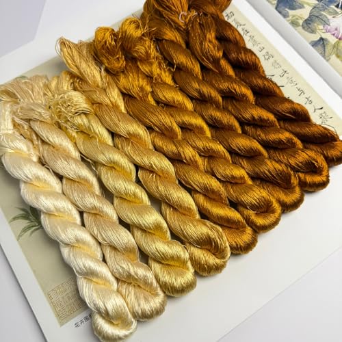 100% Mulberry Silk Embroidery Thread 9 Colors 110m Each (46) - color: 46