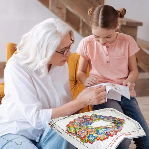 Gnome Stamped Cross Stitch Kits for Adults - Embroidery Kits for Beginners Adults,11 CT Patterns Dimensions Counted Cross Stitch Kits for Adults Arts Craft 14x14 inch - color: Cross stitch-28