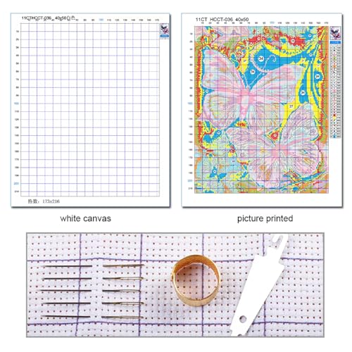 Redxing Stamped Cross Stitch Kits Full Range of Embroidery Starter Kits- Needlepoint Counted Cross Stitch Kits for Beginner Adults 11CT Printed Embroidery Kit- (DIYArtsKit13) - color: DIYArtsKit13