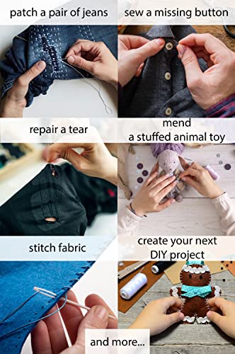Vellostar Large Sewing Kit for Adults, 150-Piece Set, 36 Colors, 30 Needles - color: Large Black