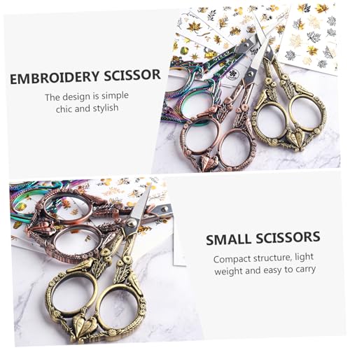 minkissy Stainless Steel Bird Scissors 4.72 in Fine Tip Small Scissors for Eyebrow Beard Eyelash Trimming Embroidery Sewing Craft Home Use Cutter