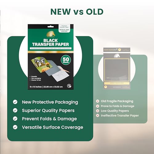 MyArtscape Graphite Transfer Paper 9" x 13" 50 Black Waxed Sheets