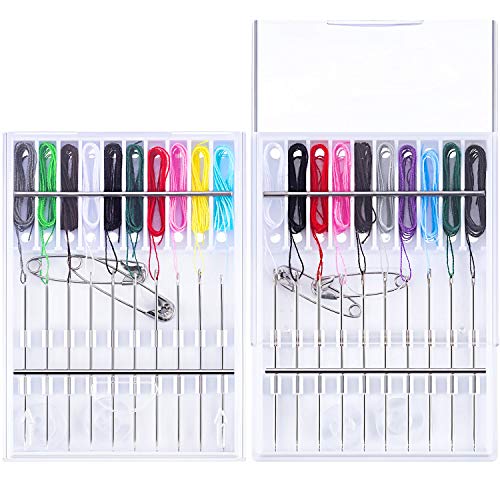 Hestya 2 Boxes Pre Threaded Needles Sewing Kit for Adults - color: Mixed Color