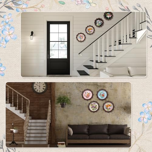 Kuabiz 8 Pcs 8 Inch Wood Embroidery Hoop Frame with Embroidery Hoops Sunflower Wood Embroidery Display Frame and Hoops for Finished Cross Stitch Hoop Frame DIY Art Craft Embroidery Sewing Ornaments