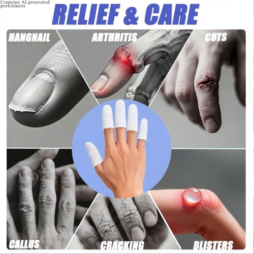 14pcs Gel Finger Protectors Finger Cots Silicone Fingertips Protection - color: White