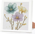 Tiwabb Flowers Stamped Cross Stitch Kits for Adults Beginners with Frame - color: Flower Cross Stitch with Frame
