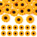 Beadthoven 20Pcs 30mm Flatback Resin Sunflower Cabochons Undrilled Floral Cameo Charms for Jewelry Embellishment Scrapbooking Supplies - color: 0Sunflower-Orange#29mm