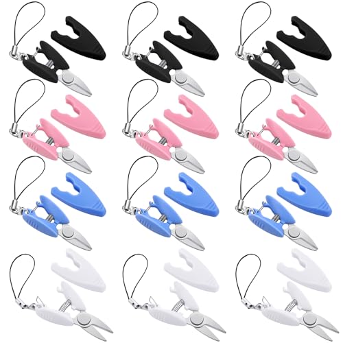 Chunful Tiny Scissors with Cover, TSA Approved Mini Travel Scissors, 12 Pcs