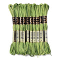 10 Skeins Green 0.5mm 6-Ply Polyester Embroidery Floss Cross Stitch Threads Segment Dyed Gradient for DIY Craft Hand Sewing Knitting DIY Crafts Jewelry Making 8.75 Yards(8m)/Skein - color: Green