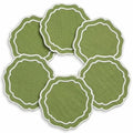 Linen Coasters for Drinks, Set of 6, 6 inch, Fern - color: 1259 - Fern, size: 6 inches