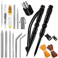 Shimeyao 12 Pcs 2026 Update Paracord FID Knotter Tools Set, Black - color: Black