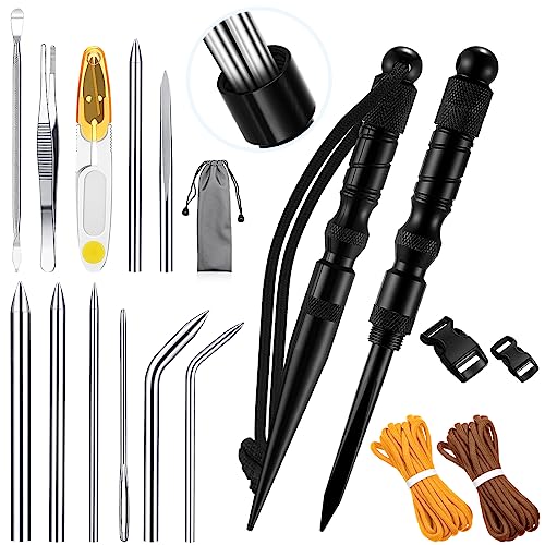 Shimeyao 12 Pcs 2026 Update Paracord FID Knotter Tools Set, Black - color: Black