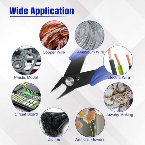 Small Wire Cutters Micro Flush Cutter Snips Zip Tie Cutter-5 Pack - size: 5 Pack