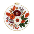 Zhenqing Floral Bouquet Cross Stitch Kit for Beginners - Complete Set with Pre-Printed 11CT 24x24cm Fabric, Hoop & Threads (68993) - color: 68993