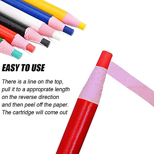 12 Pieces Sewing Mark Pencil Tailor's Marking and Tracing Tools Free Cutting Crayons Sewing Fabric Pencil (Green) - color: Green
