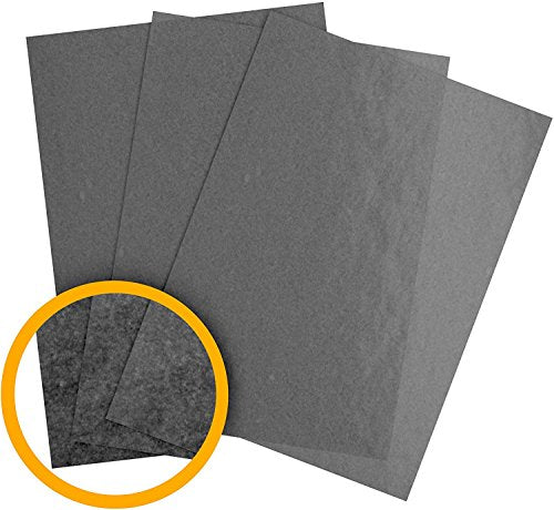 50 Sheets Graphite Transfer Tracing Carbon Paper (9 x 13 Inch) - for Drawings and Photos onto Wood Fabric Metal Canvas Paper - Black