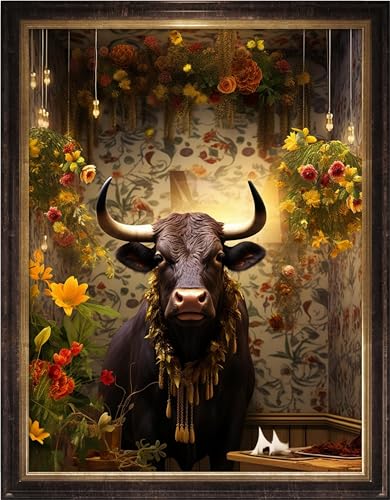 Leczany Cross Stitch Stamped Kit for Beginner - Cows and Flowers | DIY Embroidery Starter Patterns Craft Kit Needlepoint for Adults | 11CT, 3 Strands | 13x16.9 inches - color: 11CT Stamped kits,Cows and Flowers 13x16.9 inches