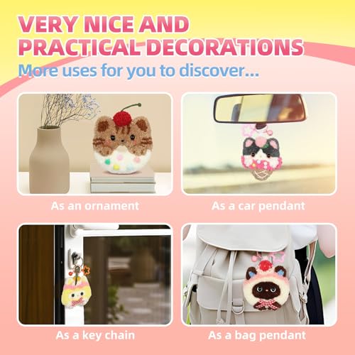 Punch Needle kit for Beginners,Embroidery kit for Beginners,Punch Needle Kits Adults Beginner,Including Printed Patterns, Needles, Easy to Follow Instructions, and Videos-Cat Family