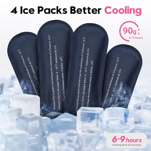 ALLCAMP Insulin Travel Cooler Case, Large Capacity, 4 Ice Packs, Pink - color: Pink