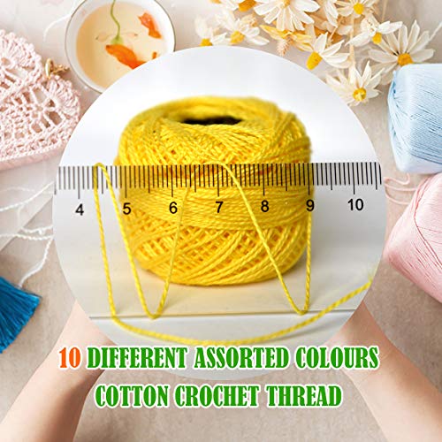 Crochet Thread 10 Balls Cardinal Size 8 for Crochet Hardanger Cross Stitch Needlepoint Hand Embroidery (Orange Series) - color: Orange Series