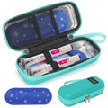 Insulin & GLP-1 Cooler Travel Case Fits Zepbound and Mounjaro Pens, TSA Approved Peptide Cooling Case with Real-time Temp Display, Portable Diabetic Medication Travel Bag with 2 Ice Packs - color: H2_Green