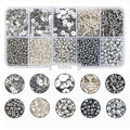 Silver Glass Seed Beads for Jewelry Making - color: Silver