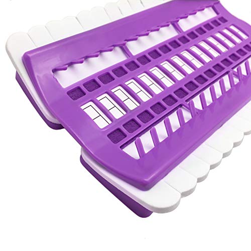 30 Positions Floss Organizer Embroidery Shelf Thread Organizers for Cross Embroidery Thread Holder with 4Pcs Replaceable Paper Card Needle Holder (Purple) - color: Purple
