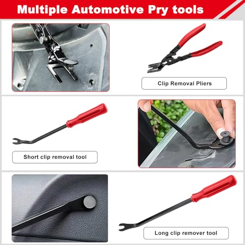 3 Pcs Clip Remover Tool, Clip Pliers Set Fastener Removal Tool, Auto Trim Removal Tool Kit Pry Tool Set Car Door Panel Dashboard Repair Kit