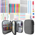 Weabetfu 102pcs Crochet Hooks Set Crochet Hook Kit with Case Ergonomic Crochet Needles for Arthritic Hands and Crochet Accessories Complete Crochet Set for Beginners & Experieced Crochet Lovers - color: Grey