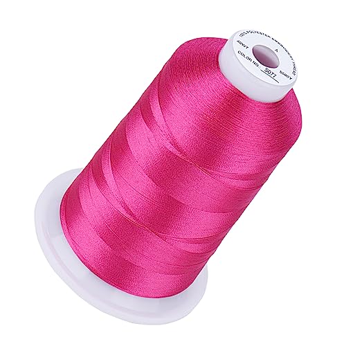 Simthread 5500Yds Embroidery Thread 5000M, 40WT 100% Polyester Machine Embroidery Thread, High-Yardage Spool for Brother, Singer, Janome, Babylock, Husqvarna Machines, Fuchsia S077 - color: Fuchsia S077