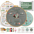 Bofoho 4 Pack Starter Embroidery Kit for Beginners with Simple Patterns - color: 4 Pack