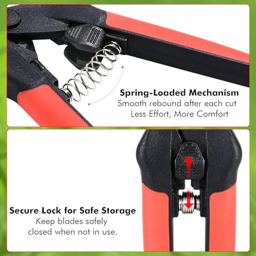 LIVINGO Garden Pruning Shears 2 Pack with Sharp Stainless Steel Blades