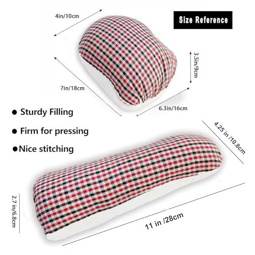 2 Pack Professional Tailor's Ham and Seam Roll Set, Tailors Ham for Ironing, Premium Pressing Sewing Tools, Ideal for Ironing Sleeves, Collars, Caps, Curved Seams Kit