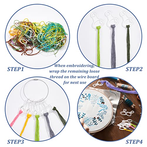 PH PandaHall 30pcs Embroidery Floss Organizer, Clear Acrylic Thread Drops Floss Cross Stitch Bobbins Gourd Shape Thread Bobbin for Cross Cotton Thread Craft DIY Sewing Storage Thread Holder 1.3x2inch - size: 3.35x5cm