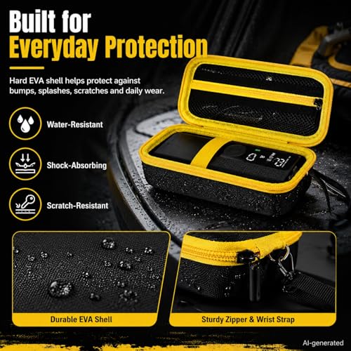 Hard Tire Inflator Case for Airmoto 120 PSI Air Compressor - color: Black+Yellow Zipper