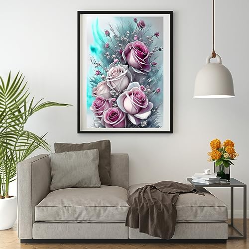 Moohue 14CT Stamped Cross Stitch Kits for Adults Beginners Flowers Counted Cross Stitch Kits for Adults Advanced (Flowers 1) - color: Flowers 1
