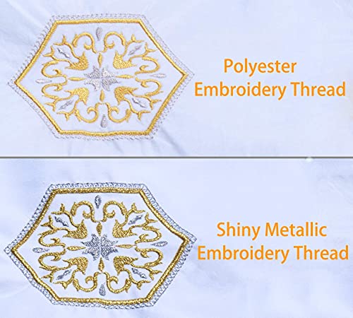 Simthread 10 Essential Colors Shiny Metallic Embroidery Machine Thread Kit 500M(550Y) for Computerized Embroidery and Decorative Sewing - Essential 2 - color: 10 Essential Colors 2