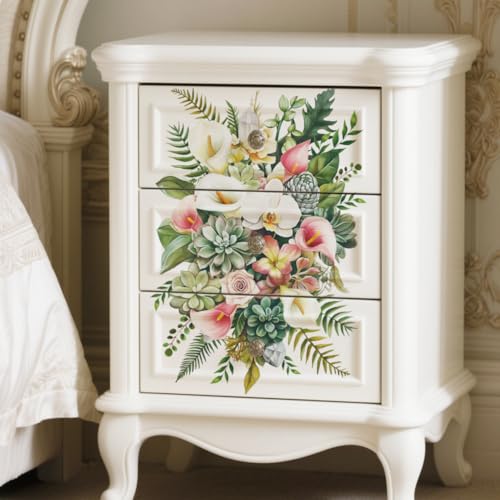 Peacoblue Calla Lily Heap Rub On Transfers for Furniture Craft 6"x12" - style: Calla Lily Heap