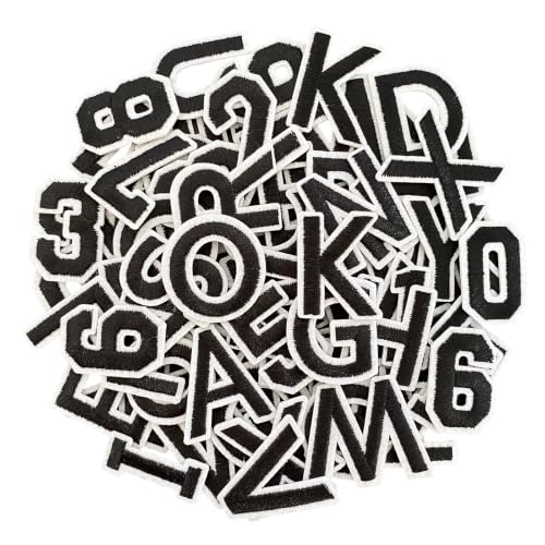 144 Pcs Iron On Letters & Numbers Patches for Tote Bags Hats Clothing Black - color: Black-144, size: Letters & Numbers