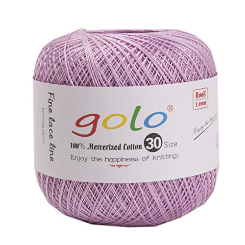 golo Crochet Thread Embroidery Thread Crochet Yarn for Hand Knitting - color: 153 Purple