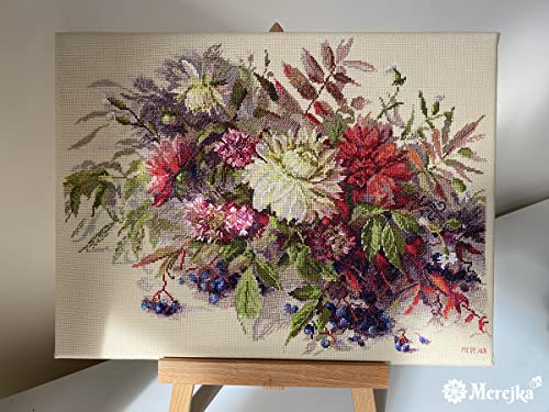 Merejka K-218 Autumn Secrets Counted Cross Stitch Kit, Cotton, Multi-Colour, 30 x 40 cm