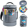 MYBAGZING Expandable Crochet Bag Organizer w/Yarn Grommets& Zipper Closure - color: Grey-Ⅱ, size: Medium-Zipper Closure